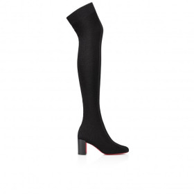 Christian Louboutin Beyonstage Botta 70mm Thightboots Mesh And Calf Leather Black