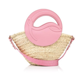 Christian Louboutin Biloumoon Basket Small Basket Raffia And Calf Leather Calipso