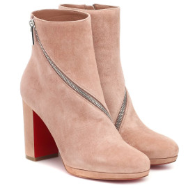Christian Louboutin Birgitta 100 Suede Ankle Boots Pink