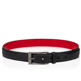 Christian Louboutin Bizzbelt Belt 30mm Grained Calf Leather Black