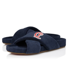 Christian Louboutin Bizzu Mules Sponge Cotton Marine
