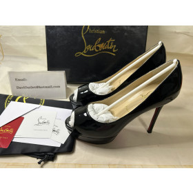 Christian Louboutin Black Patent Fetish Peep 150mm Pumps