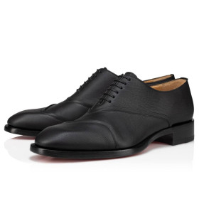 Christian Louboutin Boabi Oxfords Calf Leather Petit Grain Black