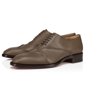 Christian Louboutin Boabi Oxfords Calf Leather Petit Grain Roca Brown