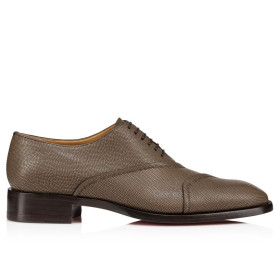 Christian Louboutin Boabi Oxfords Calf Leather Petit Grain Roca Brown