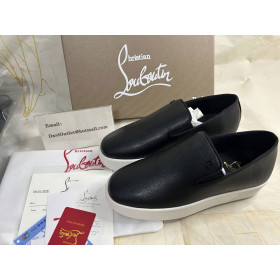 Christian Louboutin Boatissimo Slip-On Sneakers Calf Leather Black