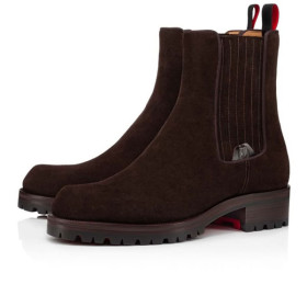 Christian Louboutin Boot Motok Flat Dark Brown Calf
