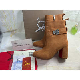 Christian Louboutin Booty Lock 70 Mm Low Boots Veau Velours Lionne