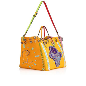 Christian Louboutin Breizcaba Large Tote Bag Fabric Calf Leather And Pontivity Embroidery Multicolor