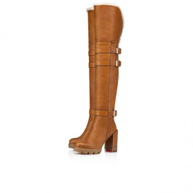 Christian Louboutin Brodeback Lug Botta Alta 100 Mm Thighboots Terra