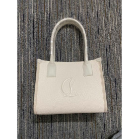 Christian Louboutin By My Side Tote Bag Grained Calf Leather Beige