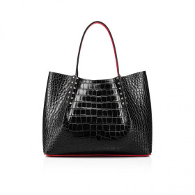 Christian Louboutin Cabarock Large Tote Bag Alligator Embossed Calf Black
