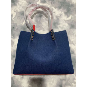 Christian Louboutin Cabarock Tote Bag Denim Blue