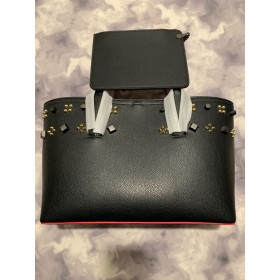 Christian Louboutin Cabata Empire Spike Studded Leather Tote Bag Black