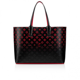 Christian Louboutin Cabata Large Tote Bag Calf Loubinthesky Spikes Black