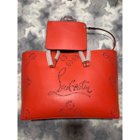 Christian Louboutin Cabata Leather Tote Bag Red