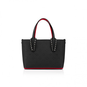 Christian Louboutin Cabata E/W Mini Tote Bag Calf Loubinthesky Spikes Black