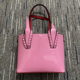 Christian Louboutin Cabata Nano Patent Leather Tote Bag Rose Pink