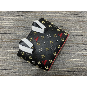 Christian Louboutin Cabata Tote Bag Embellished Spikes Calf Leather Black