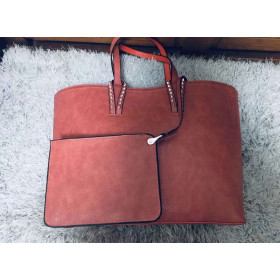 Christian Louboutin Cabata Tote Bag Embossed Leather Red