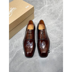 Christian Louboutin Capitano Oxford Smooth Calf Leather Brown