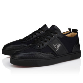 Christian Louboutin Chambeliboat Boat Shoes Grained Calf Leather Black