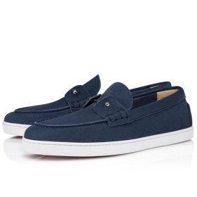 Christian Louboutin Chambeliboat Loafer Reversed Nubuck Leather Blue
