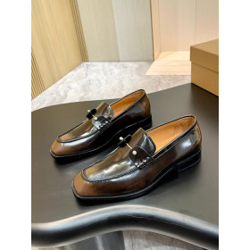 Christian Louboutin Chambelimoc Loafers Smooth Calf Leather Black Coffee