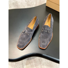 Christian Louboutin Chambelimoc Loafers Suede Calf Leather Smoke Gray