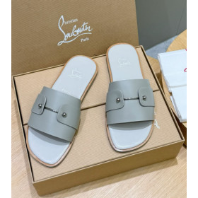 Christian Louboutin Chambelimule Mules Calf Leather Gray