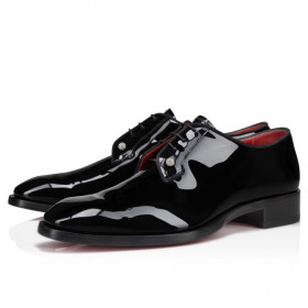 Christian Louboutin Chambeliss Night Strass Derbies Patent Calf Leather Black