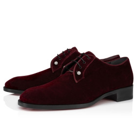 Christian Louboutin Chambeliss Night Strass Derbies Velvet Brownie