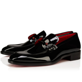Christian Louboutin Chambeliss Night Strass Max Loafers Patent Calf Leather Black