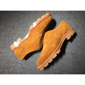 Christian Louboutin Charlie Me Derby Flat Suede Leather Indiana Brown