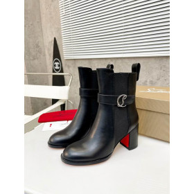Christian Louboutin Chelsea Ankle Boots 70mm Calfskin Black