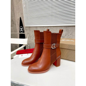 Christian Louboutin Chelsea Ankle Boots 70mm Calfskin Brown