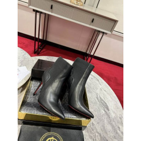 Christian Louboutin Chelsea Chick Ankle Boots 100mm Leather Black