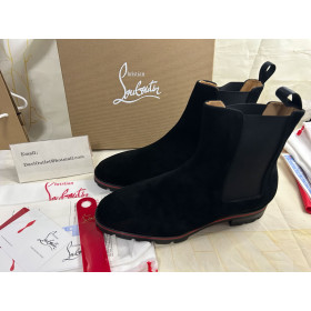 Christian Louboutin Cheney Walk Ankle Boots Suede Black