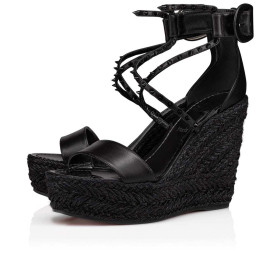Christian Louboutin Chocazeppa Spikes Sandals 120mm Calf Leather Black
