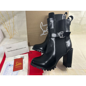Christian Louboutin Cl Chelsea Lug 100 Mm Low Boots Calf Leather Black