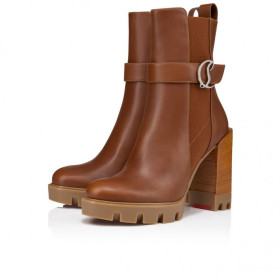 Christian Louboutin Cl Chelsea Lug 100 Mm Low Boots Calf Leather Cuoio