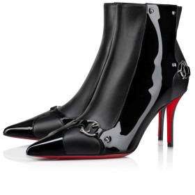 Christian Louboutin Cl In 90s Booty Ankle Boots 80mm Leather Black