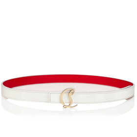 Christian Louboutin Cl Logo Belt Women 20mm Calf Leather White