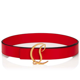 Christian Louboutin Cl Logo Belt Women 35mm Leather Red