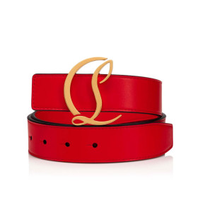 Christian Louboutin Cl Logo Belt Women 35mm Leather Red
