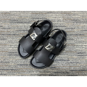 Christian Louboutin CL Logo Sandals Calf Leather Black