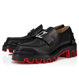 Christian Louboutin CL Moc Dune Loafers Calf Leather Black
