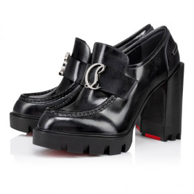 Christian Louboutin Cl Moc Lug Alta 100 Mm Platform Pumps Calf Leather Black