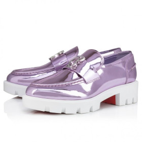 Christian Louboutin Cl Moc Lug Loafers Specchio Leather Parme
