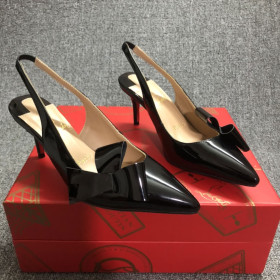 Christian Louboutin Clare Nodo Slingback Pumps Patent Leather Black
